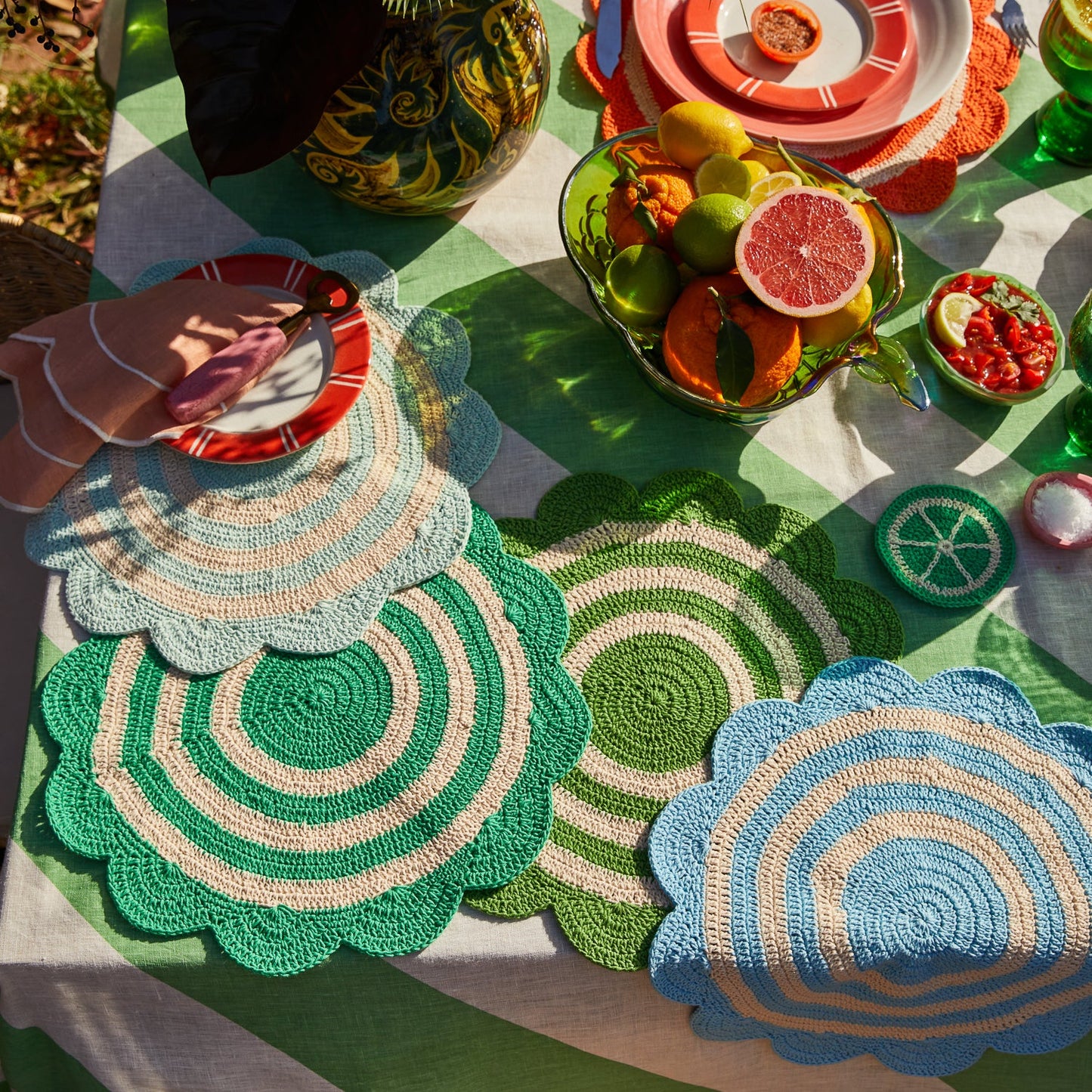 Sage X Clare - Foy Crochet Placemats - Perilla