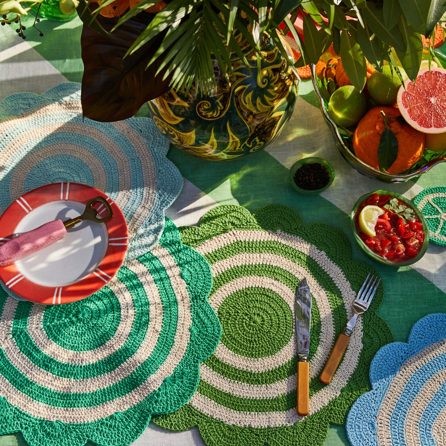 Sage X Clare - Foy Crochet Placemats - Perilla
