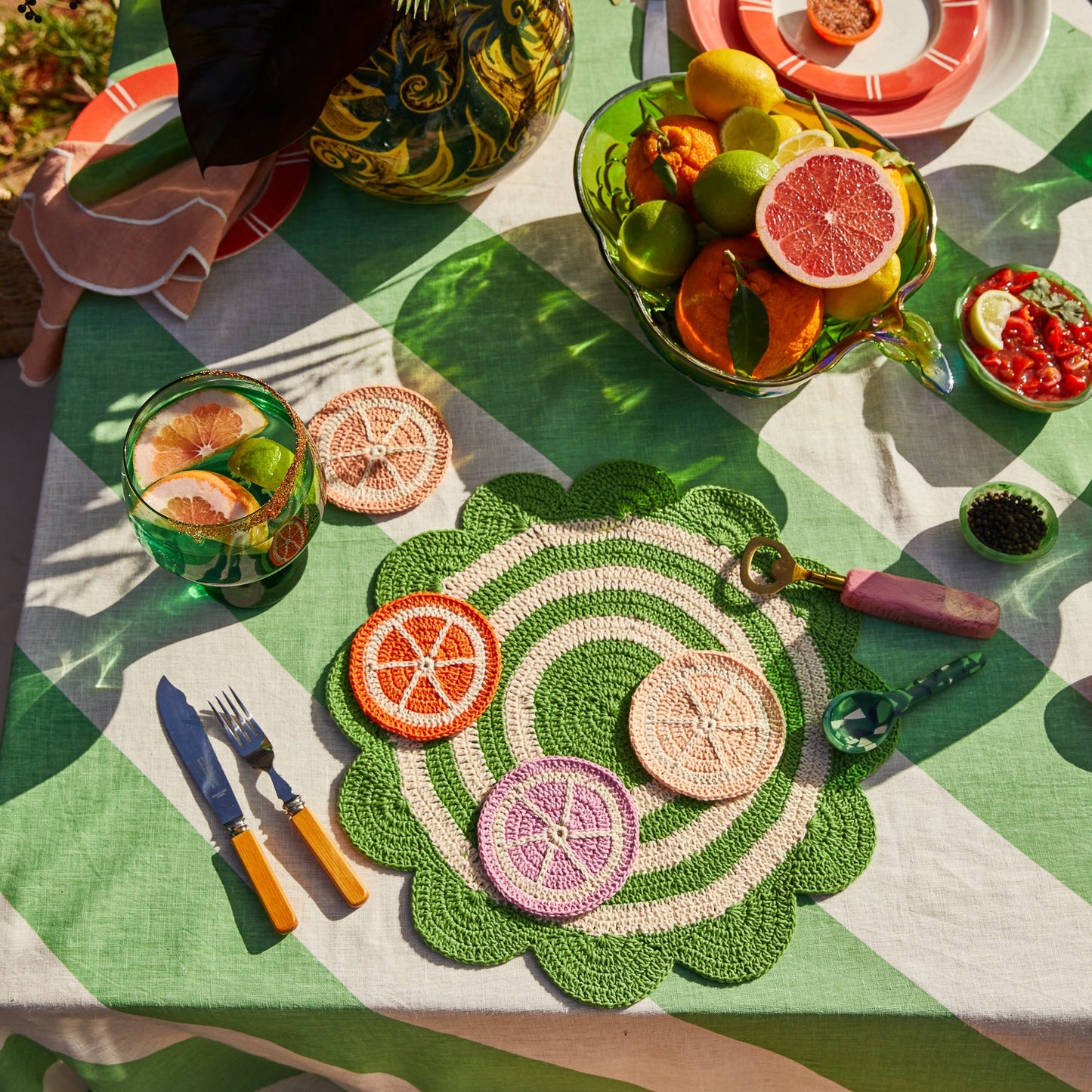 Sage X Clare - Foy Crochet Placemats - Perilla