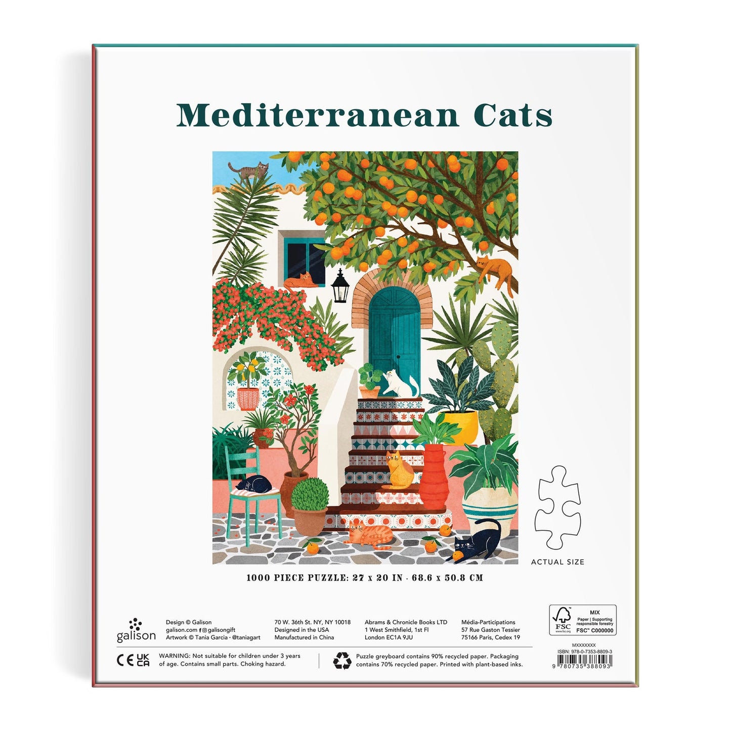 Galison - Mediterranean Cats - 1000pc Puzzle