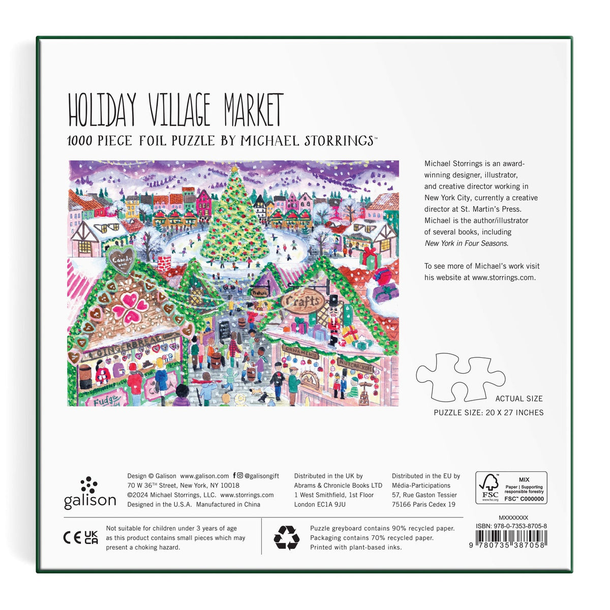Galison - Storrings - Holiday Village Market Foil Puzzle - 1000pc