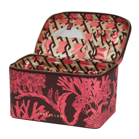 Sage X Clare - Delphine Large Vanity Case - Garnet