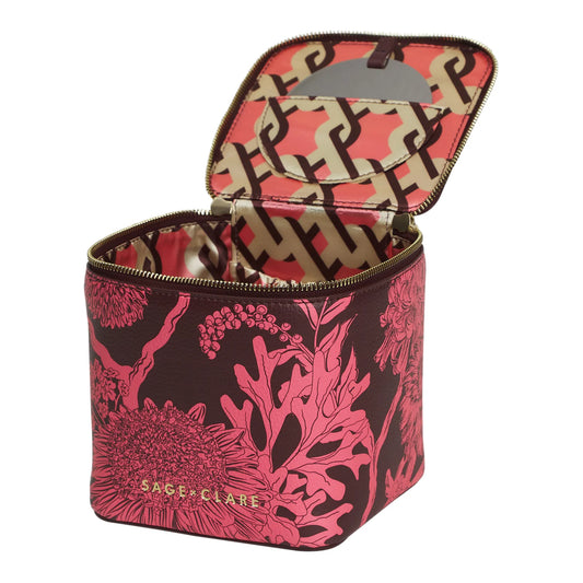 Sage X Clare - Delphine Small Vanity Case - Garnet