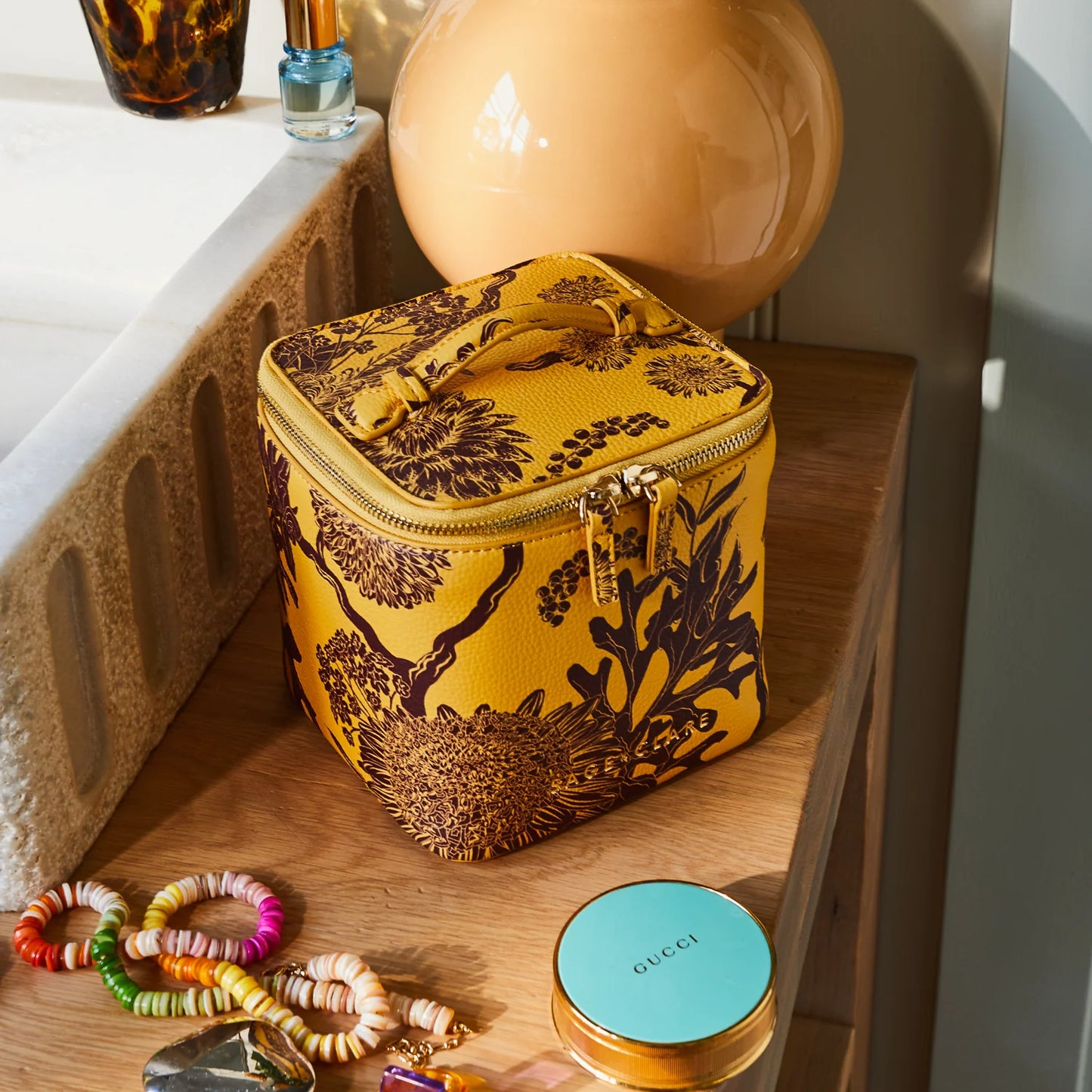 Sage X Clare - Delphine Small Vanity Case - Dune