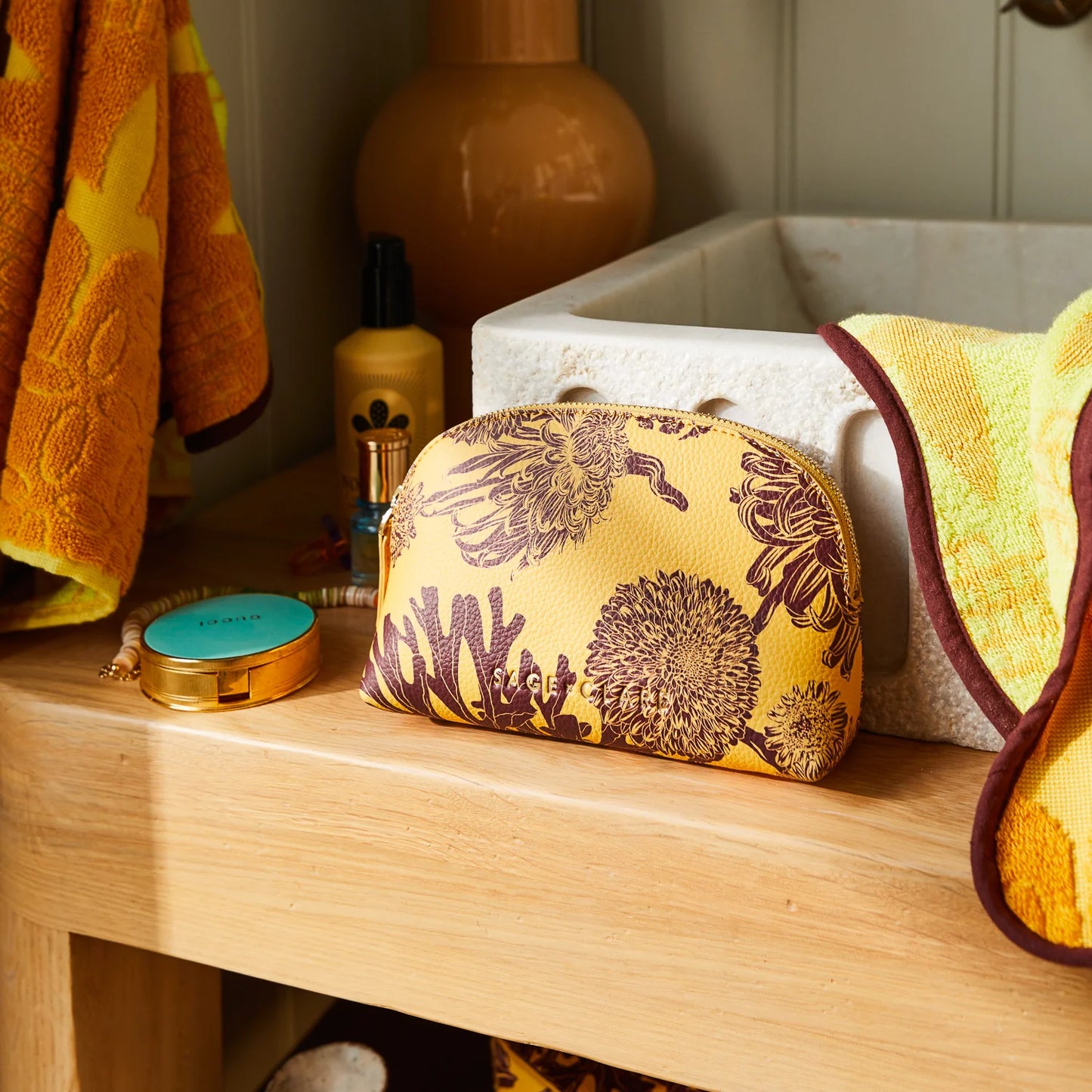 Sage X Clare - Delphine Cosmetic Pouch - Dune