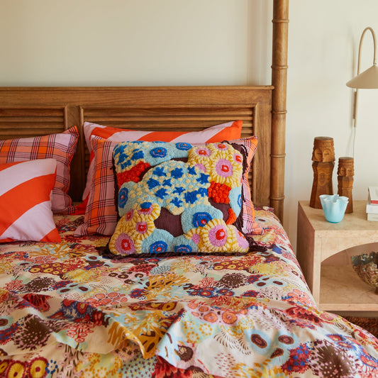 Sage X Clare - Cora Tufted Cushion - Garnet