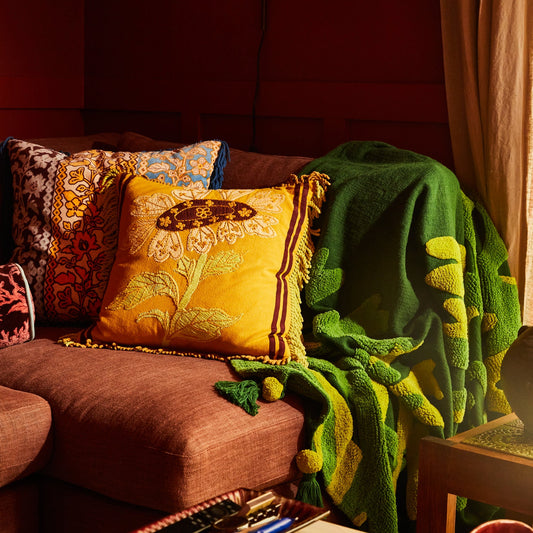 Sage X Clare - Azzura Embroidered Cushion