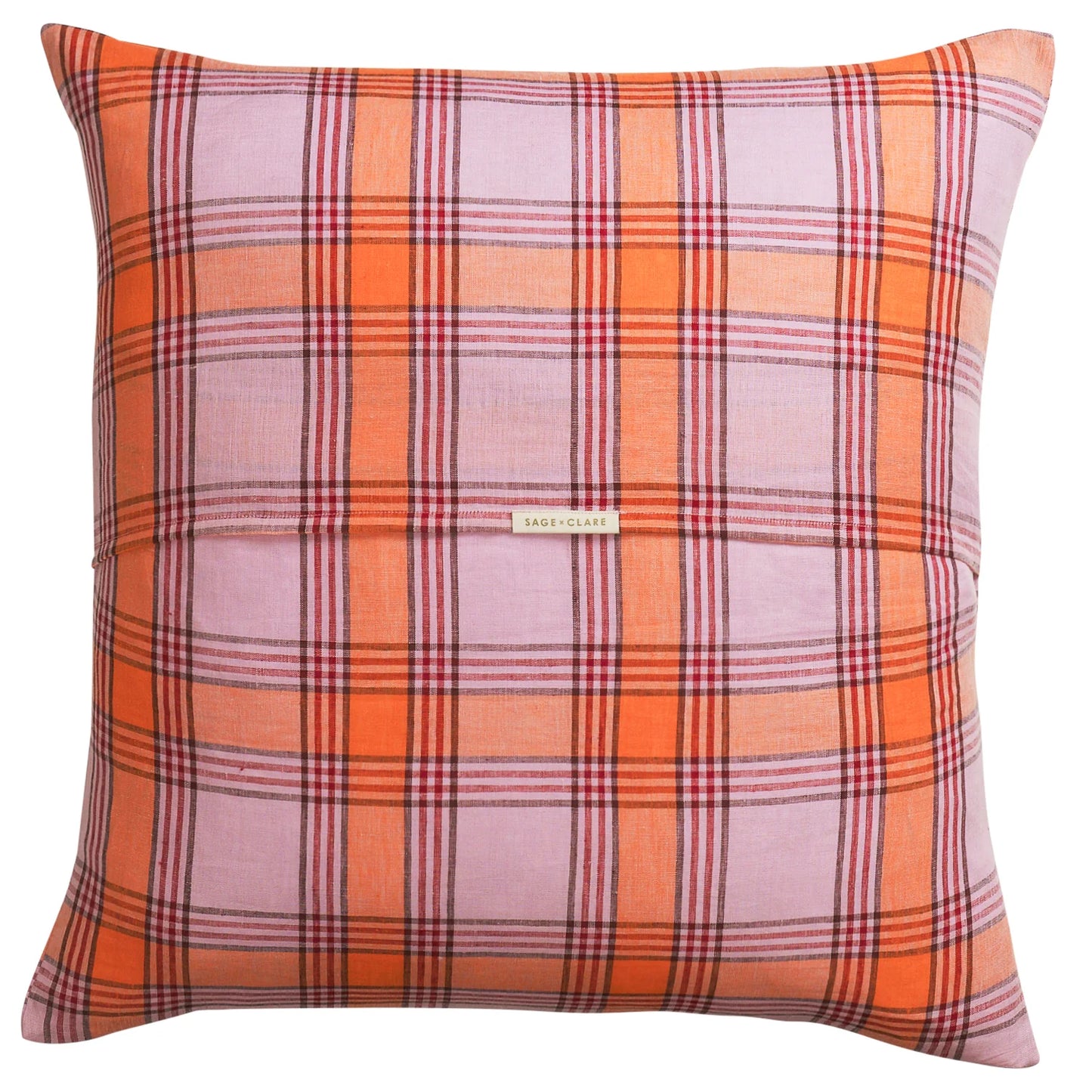 Sage X Clare - Isla Linen Euro Pillowcase Set - Vivid Coral