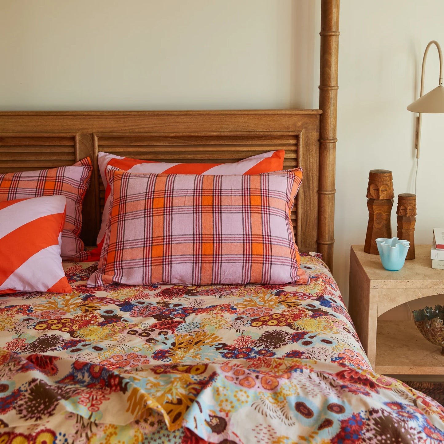 Sage X Clare - Isla Linen Pillowcase Set - Vivid Coral - Standard