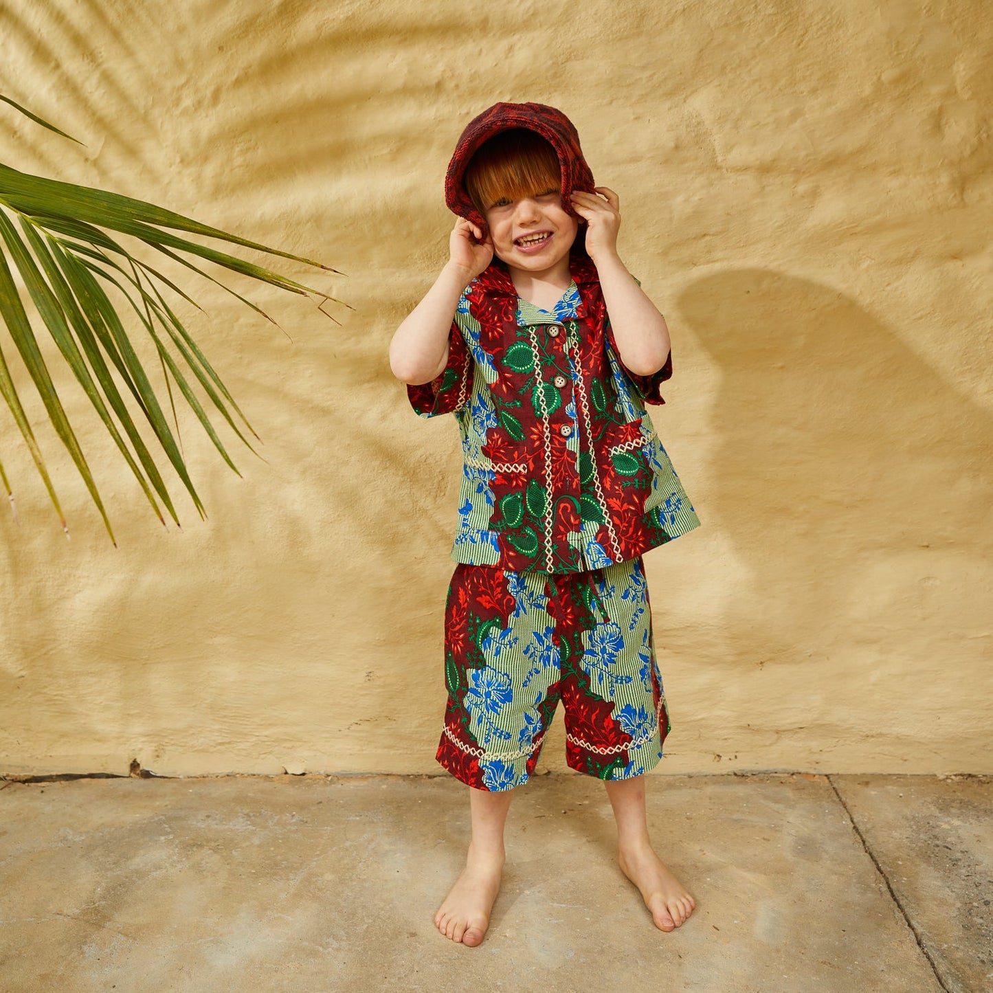 Sage X Clare - Rosalia Kids Bucket Hat - Flame