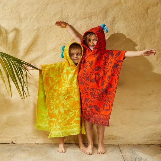 Sage X Clare - Rosalia Kids Poncho - Flame