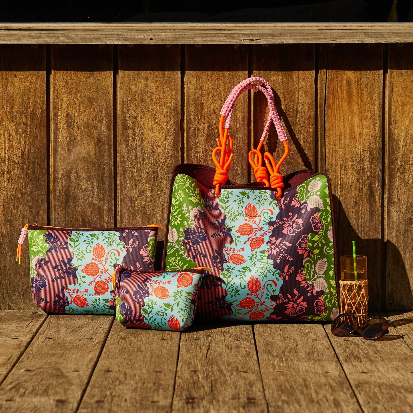 Sage X Clare - Leilani Pouch - Garnet