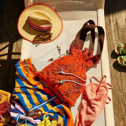 Sage X Clare - Rosalia Beach Tote - Flame
