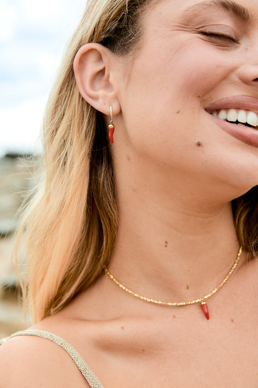 Indigo & Wolfe - Cornicello Earrings