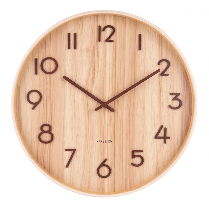 Karlsson Basswood Wall Clock - 60 x 60cm - Light Natural