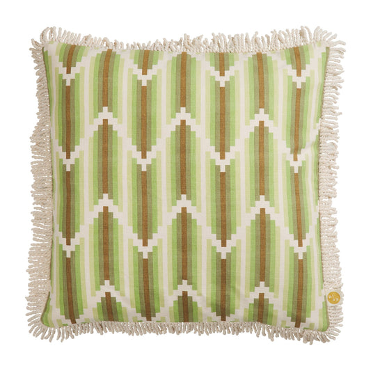 Sage X Clare - Nisha Fringe Cushion - Reed