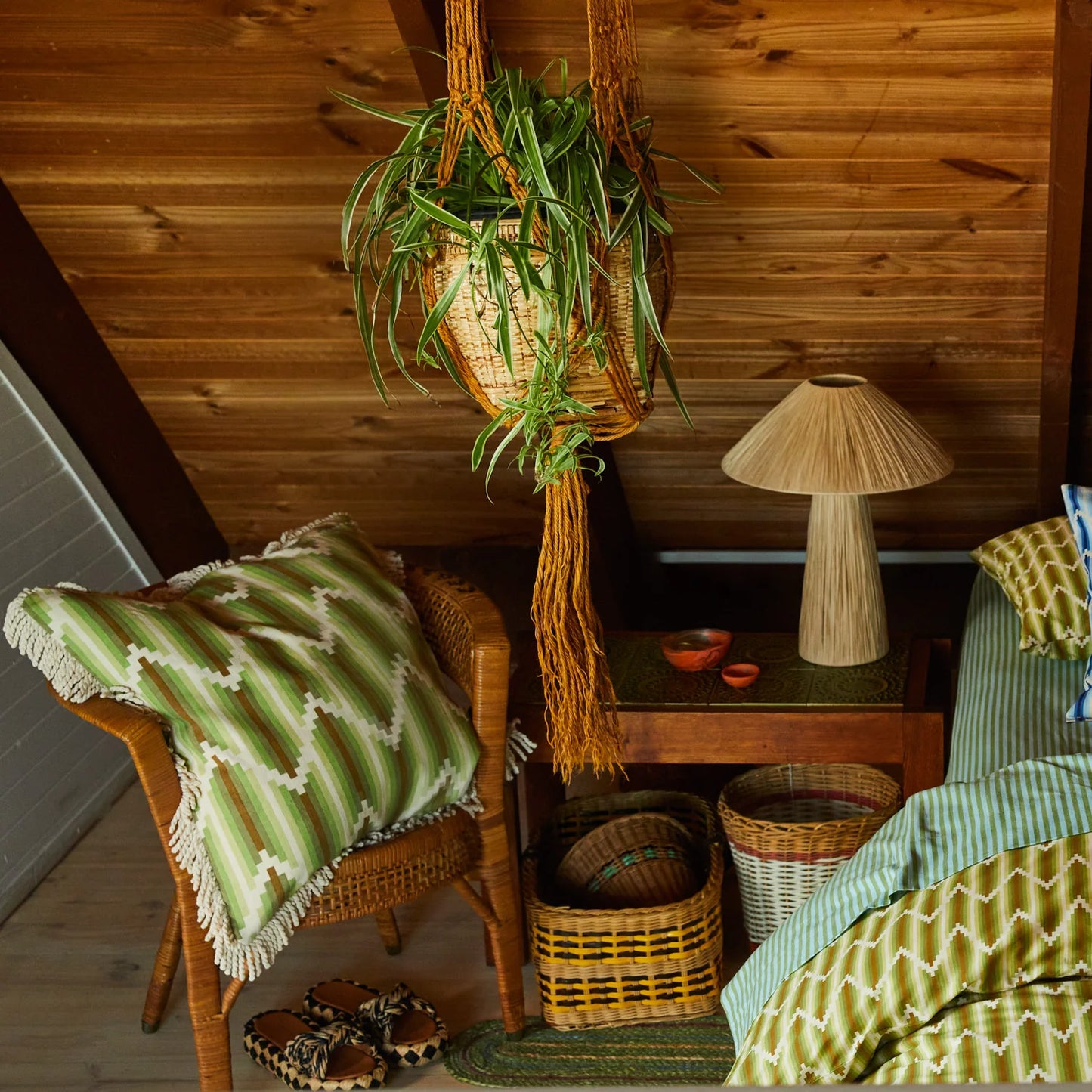 Sage X Clare - Nisha Fringe Cushion - Reed