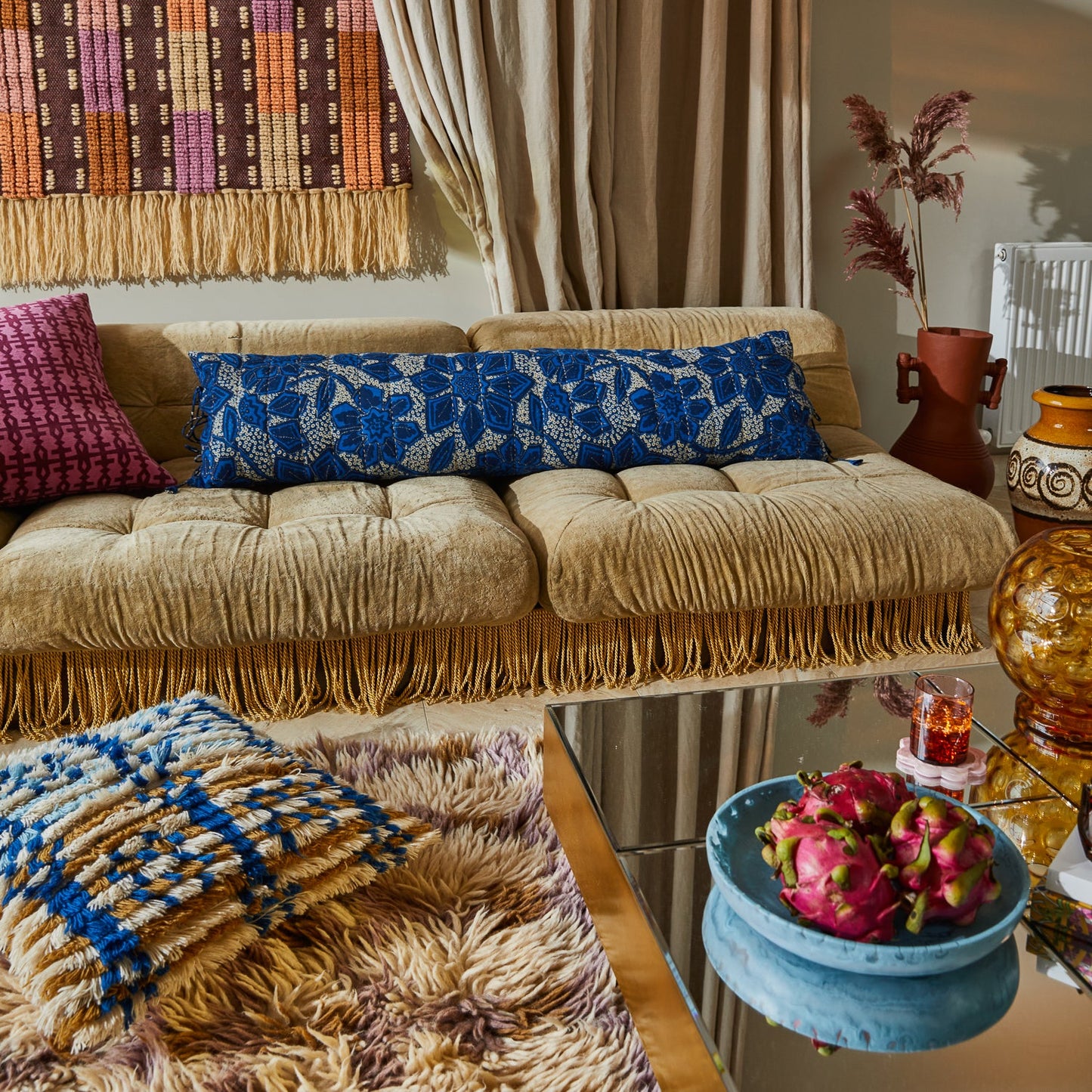 Sage X Clare - Saanvi Tufted Cushion - Sky
