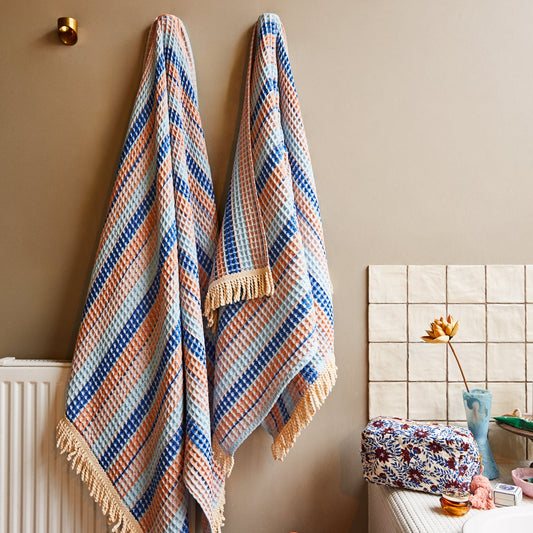Sage X Clare - Kanti Waffle Towel - Ultramarine Bath Sheet