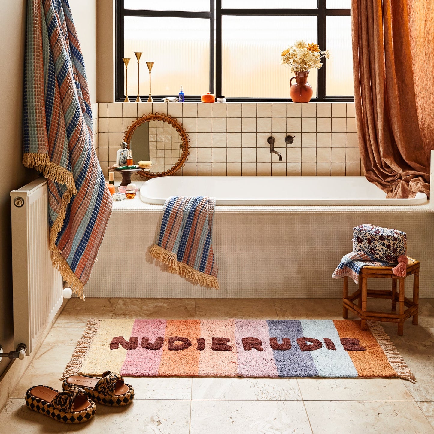Sage X Clare - Kanti Waffle Towel - Ultramarine Bath Sheet