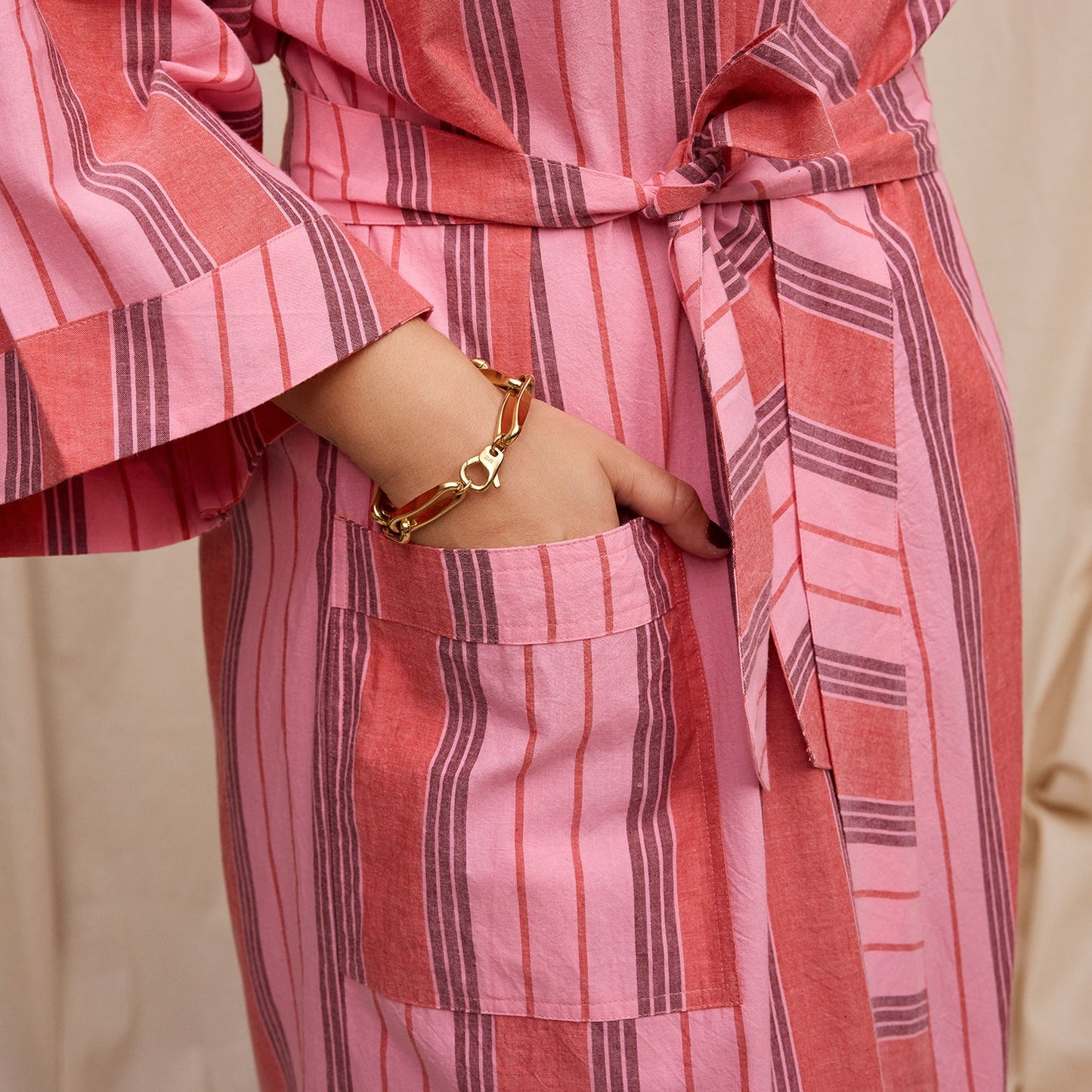 Sage X Clare - Brigitte Cotton Bath Robe - Scarlet