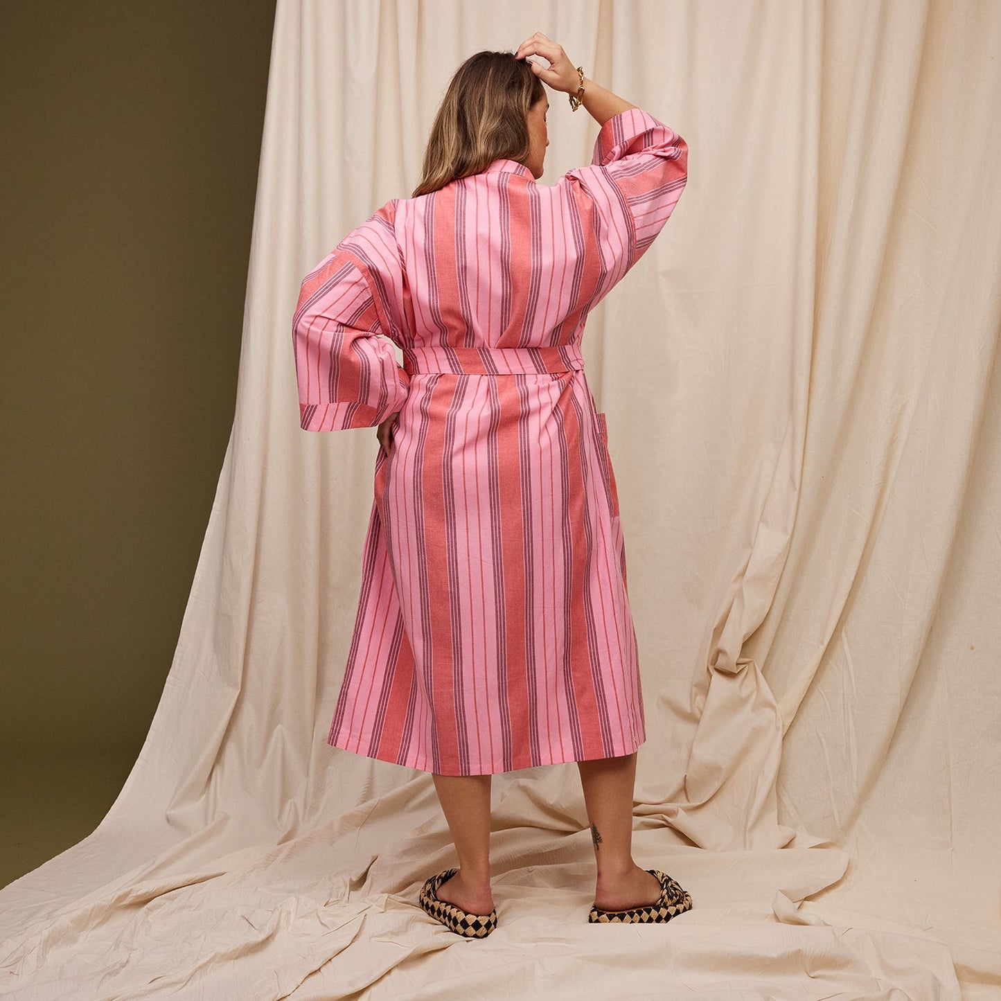 Sage X Clare - Brigitte Cotton Bath Robe - Scarlet