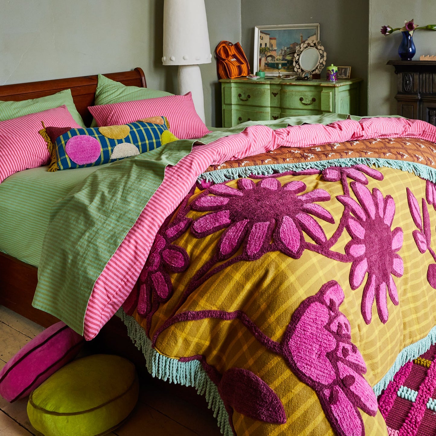 Sage X Clare - Remi Tufted Cushion - Capri