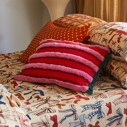 Sage X Clare - Dumas Tufted Cushion - Scarlet