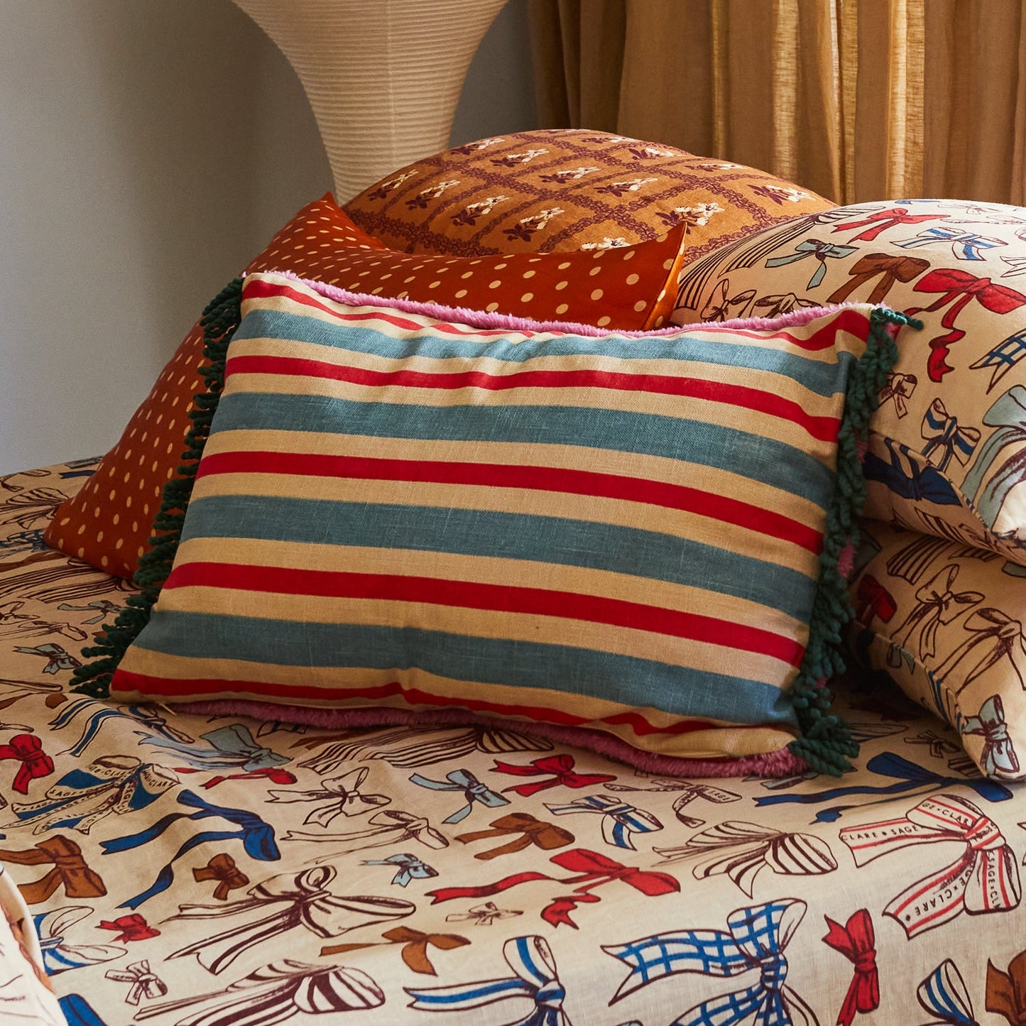 Sage X Clare - Dumas Tufted Cushion - Scarlet