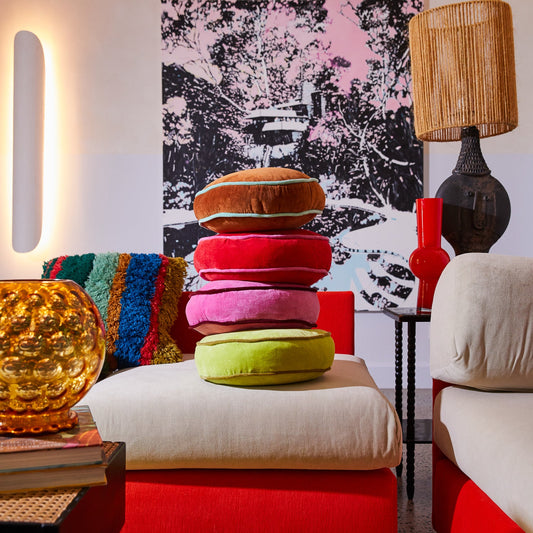 Sage X Clare - Castilo Round Velvet Cushion - Copper