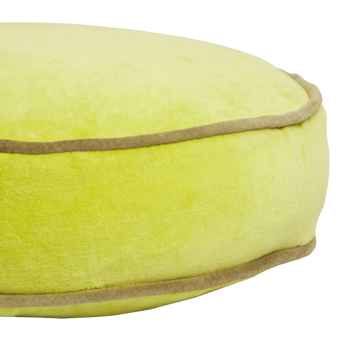 Sage X Clare - Castilo Round Velvet Cushion - Chartreuse