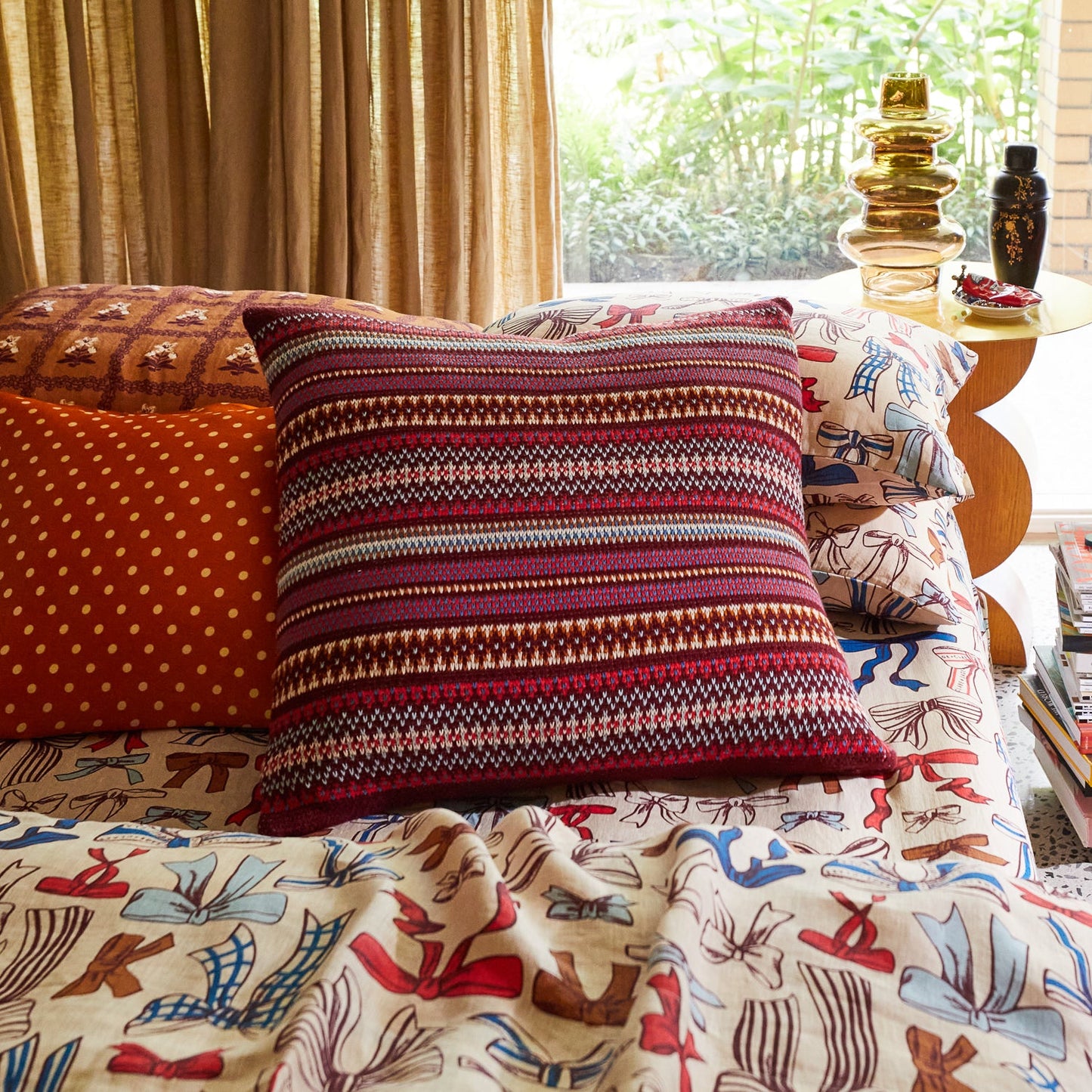 Sage X Clare - Arlette Knit Cushion - Mahogany