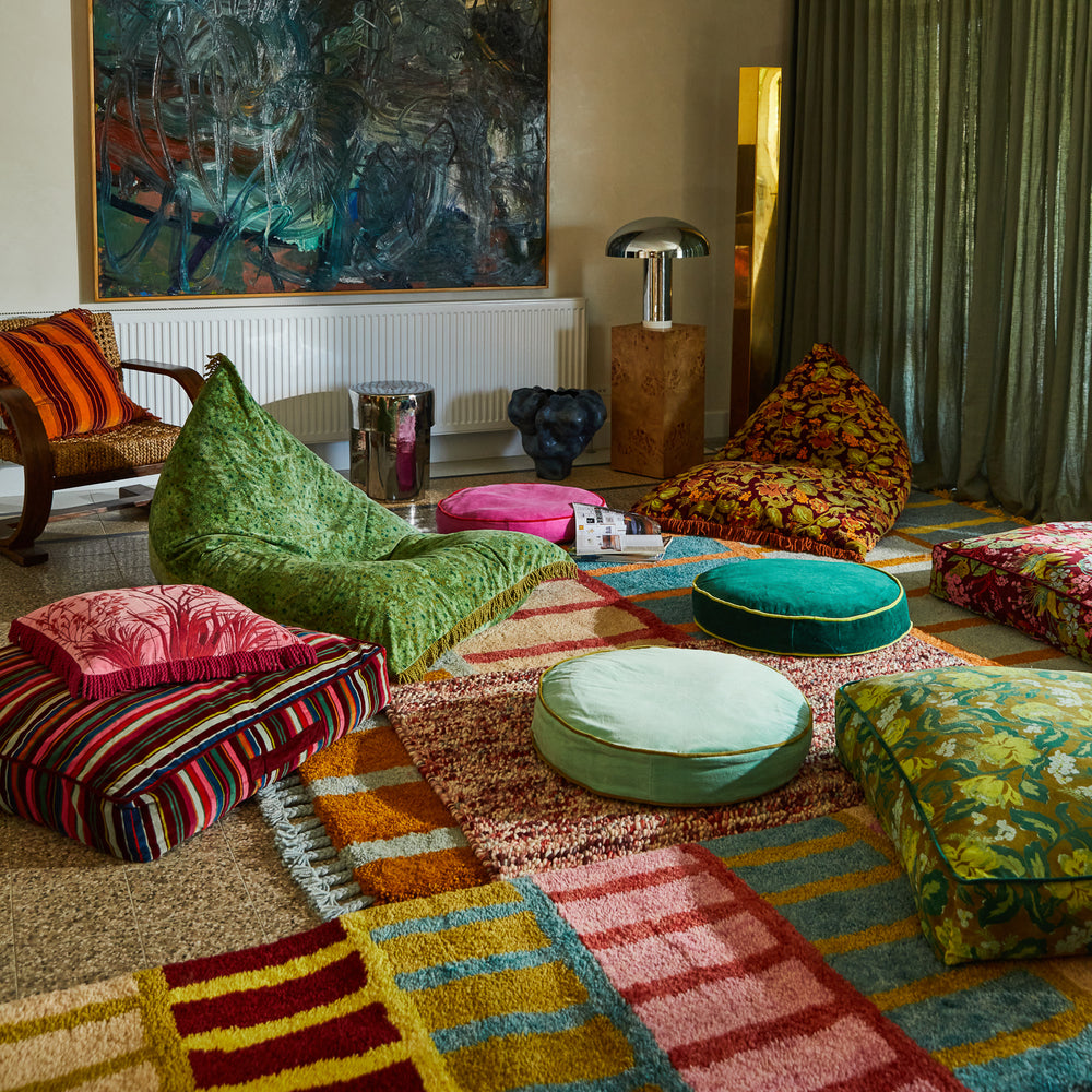 Sage X Clare - Etienne Velvet Floor Cushion - Forest