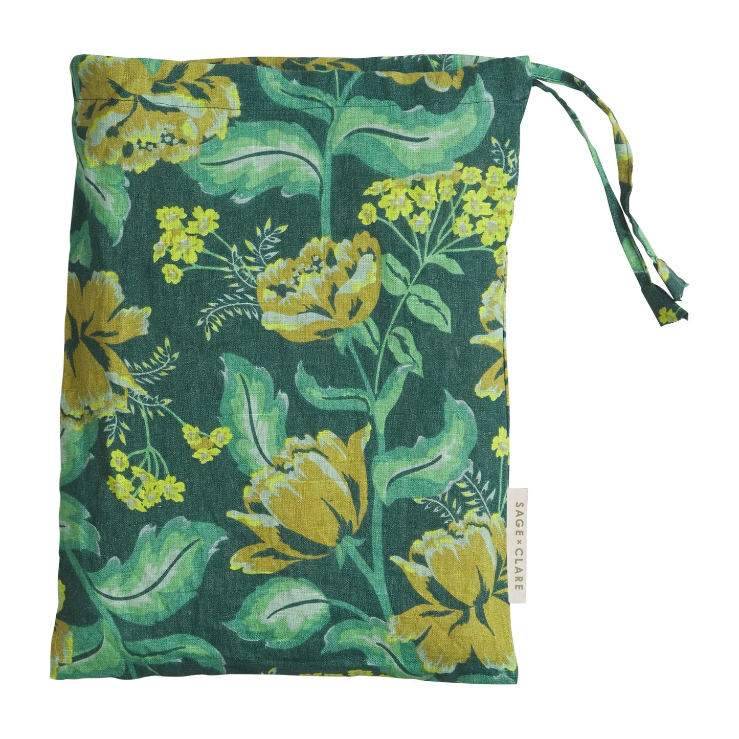 Sage X Clare - Margot Linen Standard Pillowcase Set - Forest