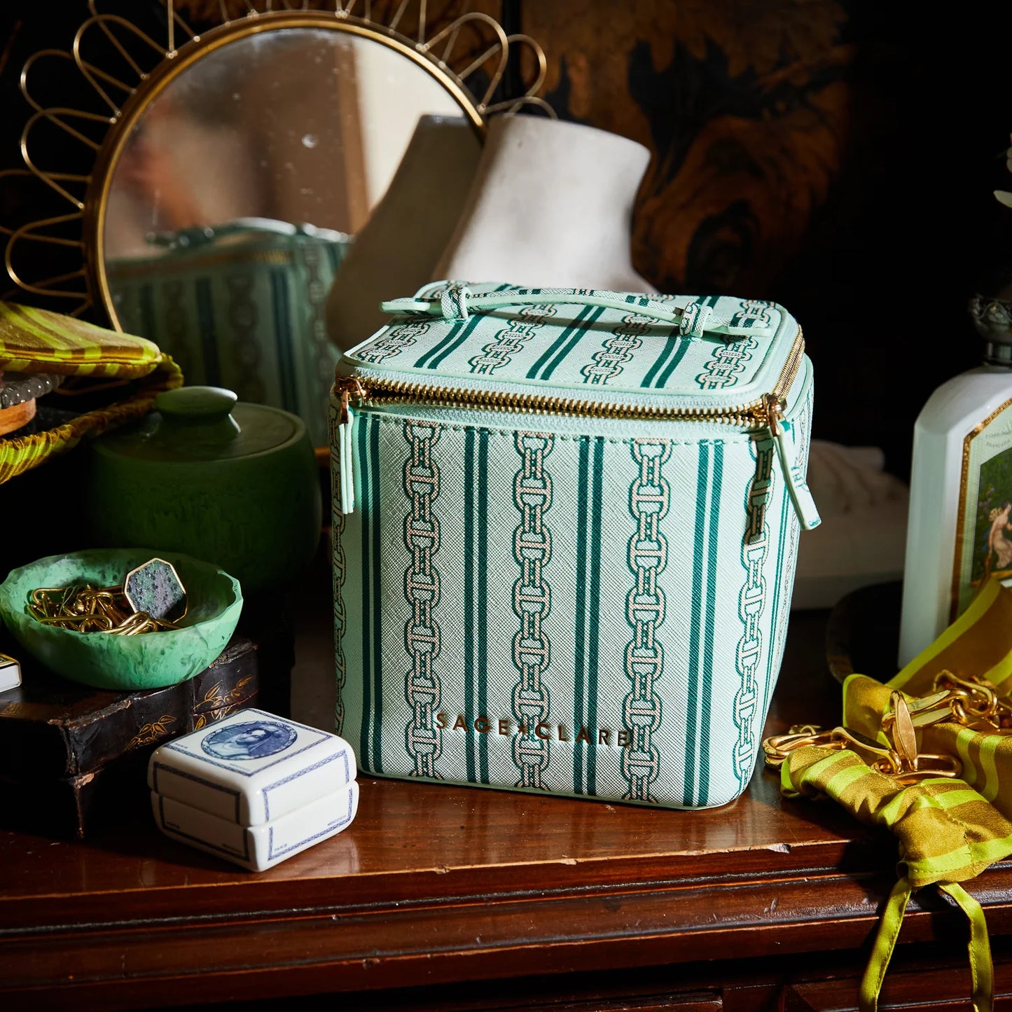 Sage X Clare - Acadia Cosmetic Case - Jade