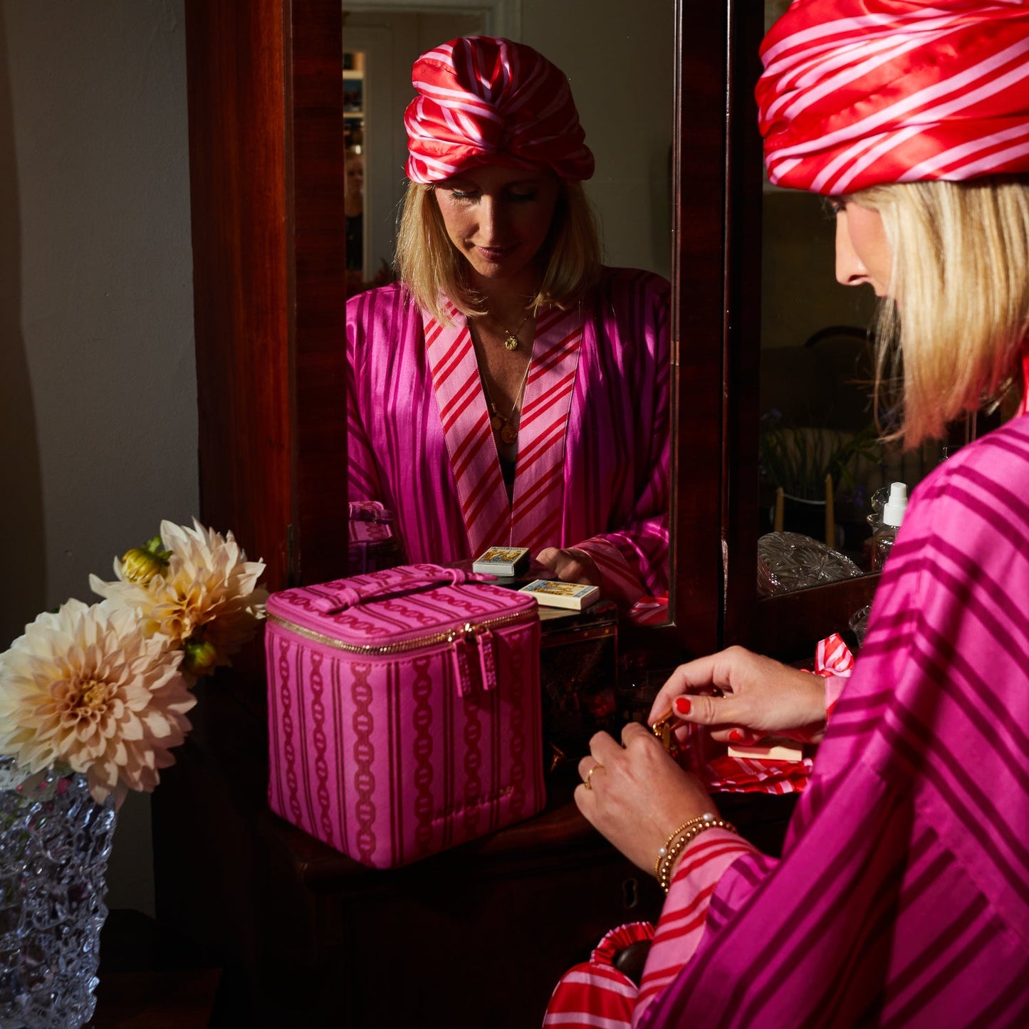 Sage X Clare - Taylor Silk Hair Turban - Scarlet