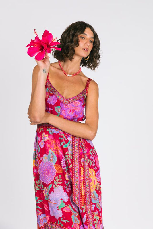 Nine Lives Bazaar - Holly Midi Dress - Royal Rouge