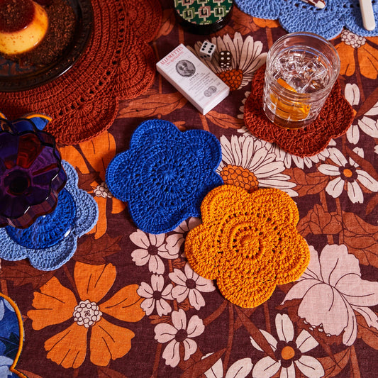 Sage X Clare - Chumo Crochet Coaster Set - Lapis