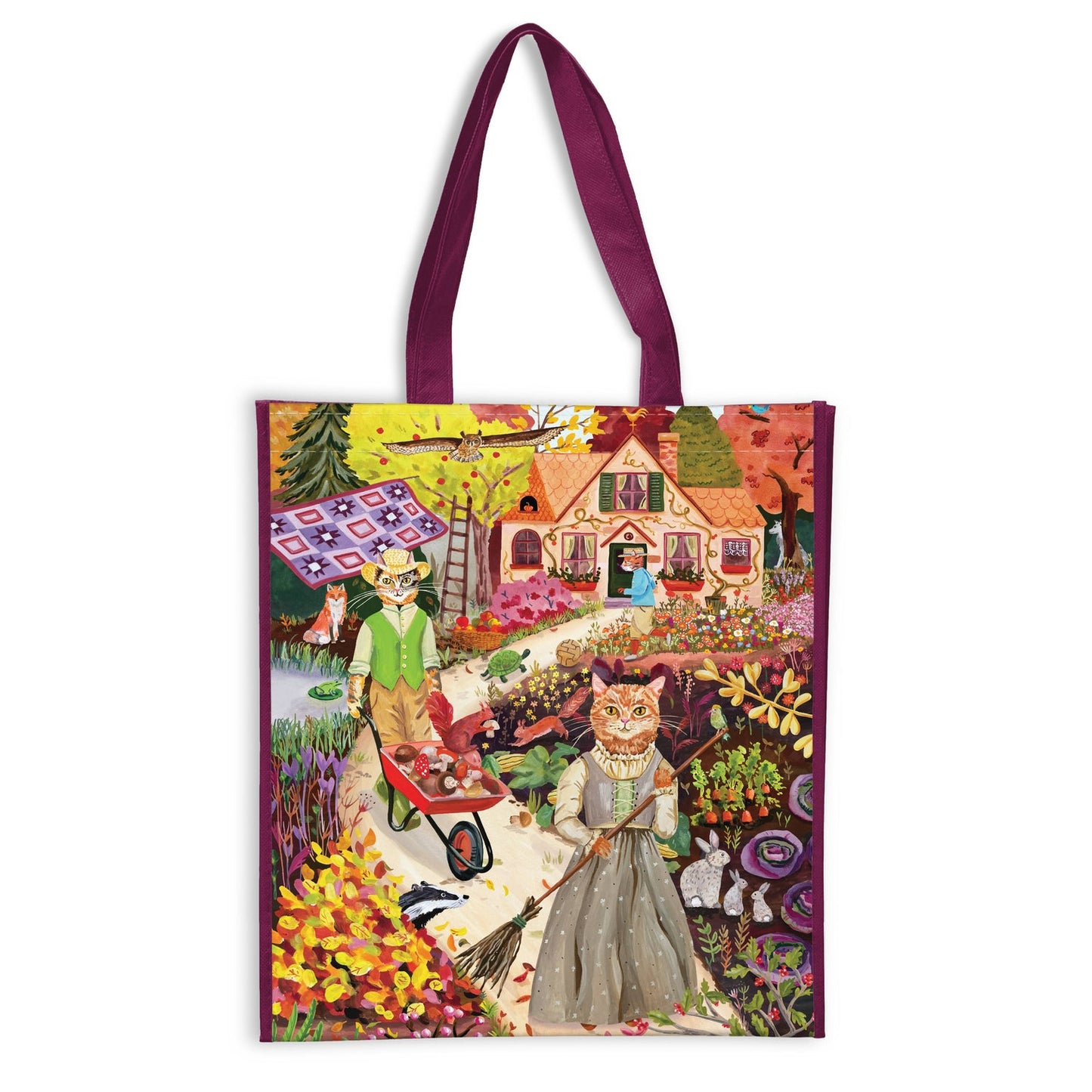Galison - Cottage Cats - Reusable Shopping Bag