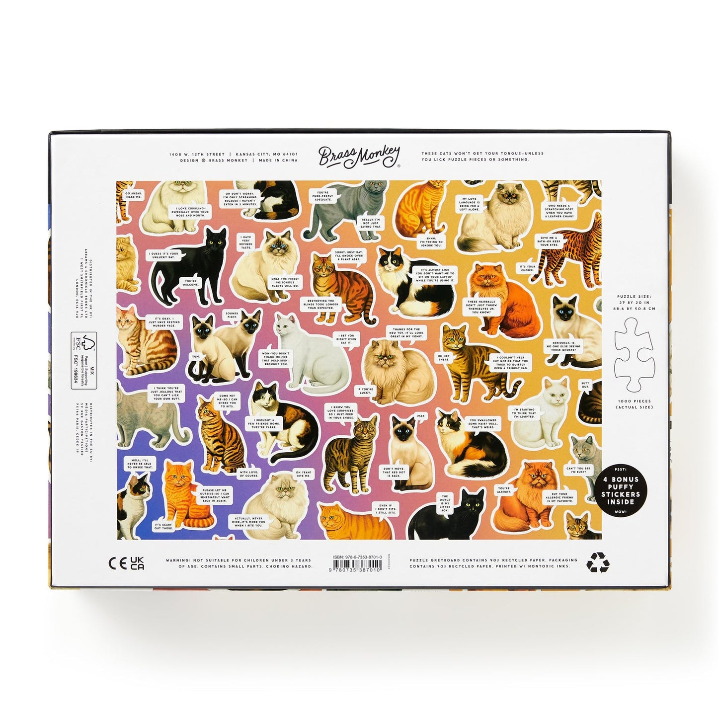 Brass Monkey - Moody Cats - 1000pc Puzzle