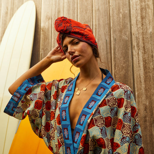Sage X Clare - Rosalia Hair Wrap - Flame