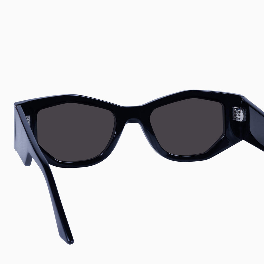 Valley Eyewear - Valiant - Gloss Black w. Silver Metal / Black Lens