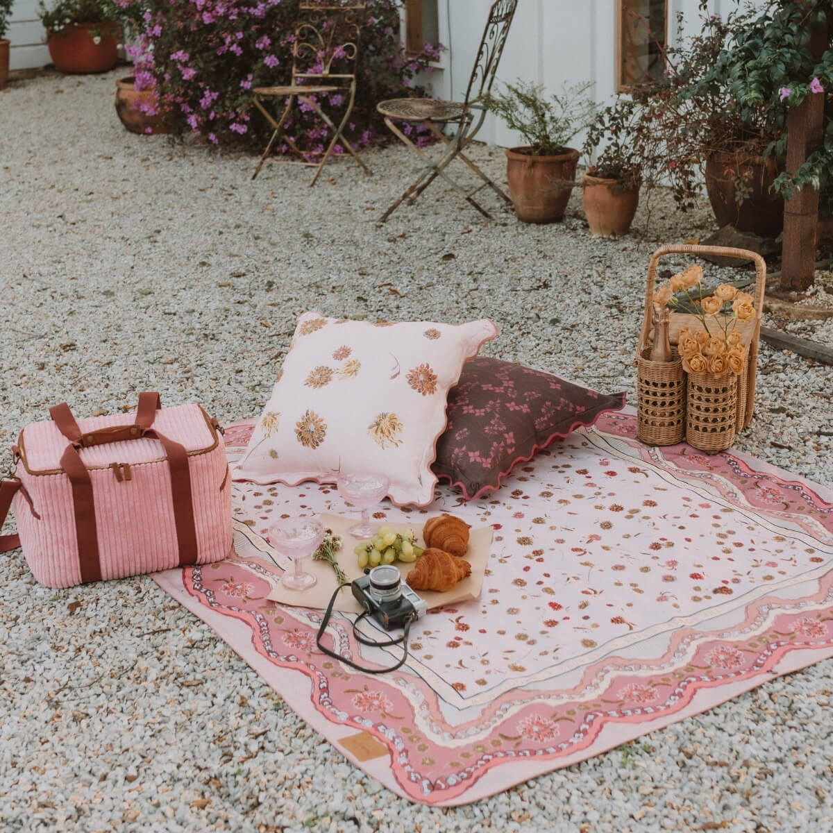 Wandering Folk - Dahlia Cushion Cover - Rose