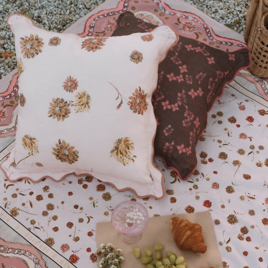 Wandering Folk - Dahlia Cushion Cover - Rose