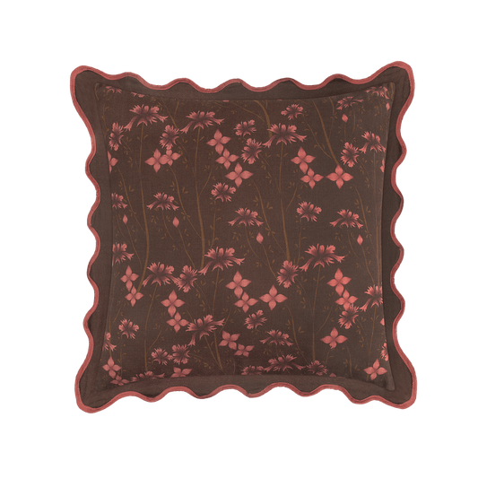 Wandering Folk - Violet Cushion Cover - Merlot