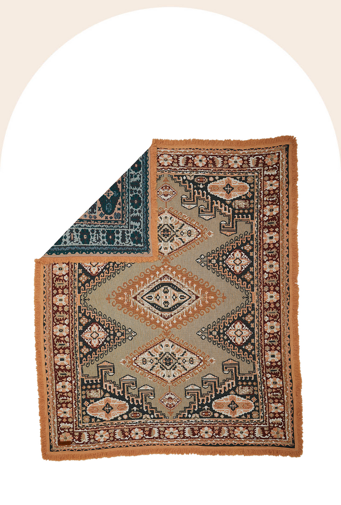 Wandering Folk Throw Rug - Clay Canyon