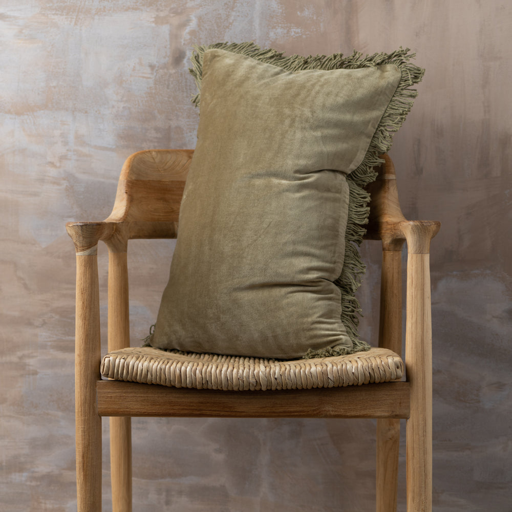 Saarde Velvet Fringed Cushion Range - Square + Lumbar + Round