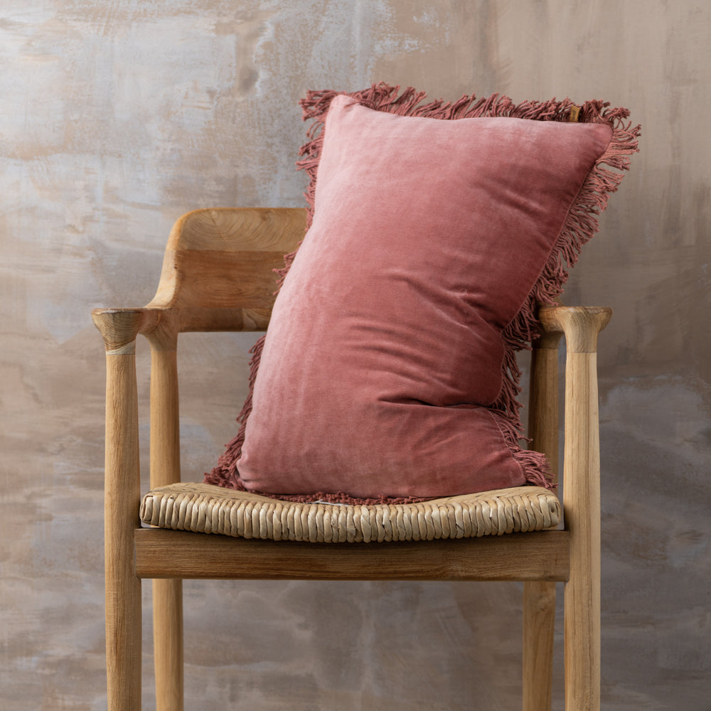 Saarde Velvet Fringed Cushion Range - Square + Lumbar + Round