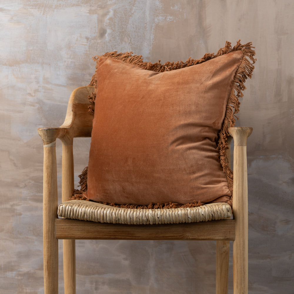 Saarde Velvet Fringed Cushion Range - Square + Lumbar + Round