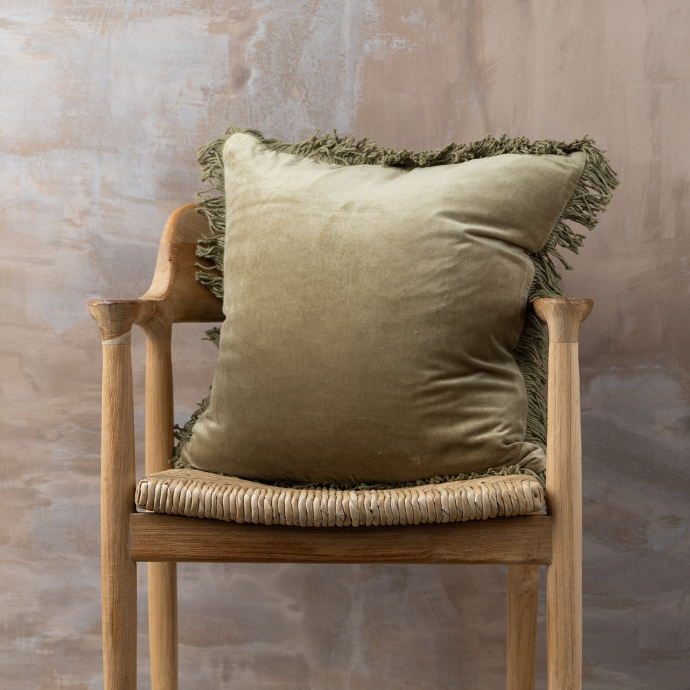 Saarde Velvet Fringed Cushion Range - Square + Lumbar + Round